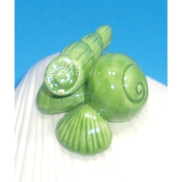 Fitz & Floyd Hand Painted Clam Shell Lidded Jewelry/Trinket Box Dish 5 1/4" - Picture 3 of 10